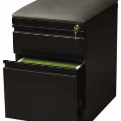 Bowery Hill Mobile Seat Box-File Cabinet In Black