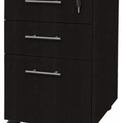 Urbanpro Contemporary Wood Pedestal (Box-Box-File) In Mocha Black