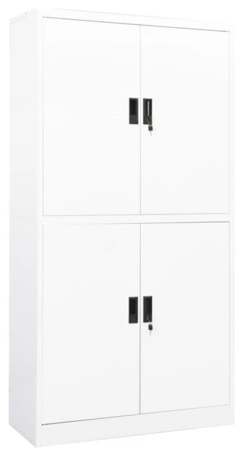 Vida XL International B.V. VidaXL Office Cabinet White 35.4"x15.7"x70.9" Steel 3 Vida XL International B.V. VidaXL Office Cabinet White 35.4"x15.7"x70.9" Steel