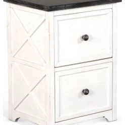 Sunny D File Cabinet White And Brown Wood End Side Table