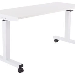 Office Star Products Wide Pneumatic Height Adjustable Table, Locking Black Casters, 5 Ft