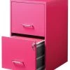 Hirsh Industries LLC Space Solutions 18" Deep Metal 2 Drawer Metal File Cabinet Pink -Boraam Industries Shop home design 151