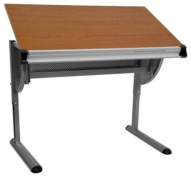 Bowery Hill Adjustable Drawing And Drafting Table In Pewter 3 Bowery Hill Adjustable Drawing And Drafting Table In Pewter