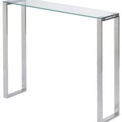 Plata Import LLC Irina Narrow Glass Console Table, 30"