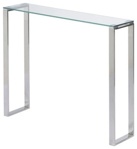 Plata Import LLC Irina Narrow Glass Console Table, 30" 3 Plata Import LLC Irina Narrow Glass Console Table, 30"