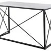 Steve Silver Skyler White Marble Top Rectangle Sofa Table