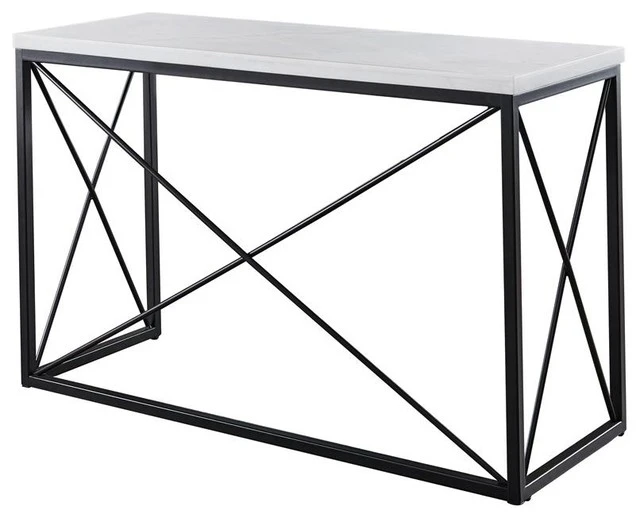 Steve Silver Skyler White Marble Top Rectangle Sofa Table 3 Steve Silver Skyler White Marble Top Rectangle Sofa Table