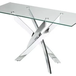 Vig Furniture Inc. Modrest Pyrite Modern Glass Console Table