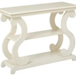 Office Star Products Ashland Console Table, Antique Beige
