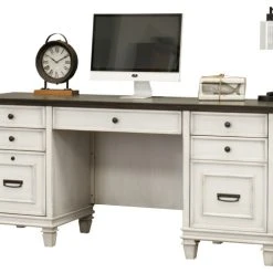 Martin Furniture Hartford Double Pedestal Desk, White