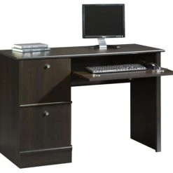 Sauder Select Computer Desk With Keyboard Tray In Cinnamon Cherry