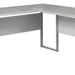 Monarch Specialties Computer Desk, Home Office, Corner, 70"L, L Shape, Work, Laptop, Metal, Brown, White And Faux Cement