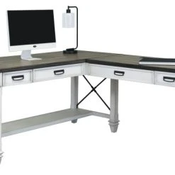 Martin Furniture Hartford Open L-Shaped Desk, White
