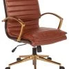 Office Star Products Mid-Back Faux Leather Chair, Saddle -Boraam Industries Shop home design 41