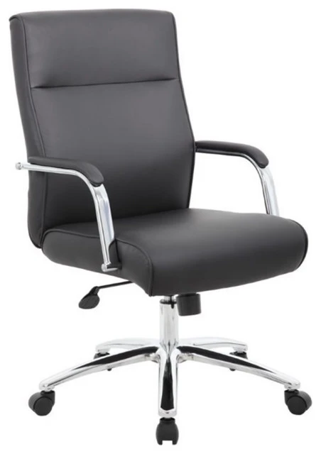 Boss Office Products Boss Mid Century Mod Executive Conference Chair In Black 3 Boss Office Products Boss Mid Century Mod Executive Conference Chair In Black