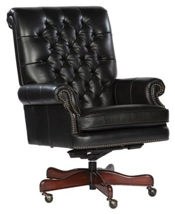 Hekman Furniture Hekman Black Leather Executive Chair 3 Hekman Furniture Hekman Black Leather Executive Chair