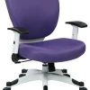 Office Star Products White Frame Managers Chair With Padded Seat And Back, Adjustable Arms, Purple -Boraam Industries Shop home design 64