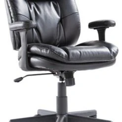 OIF Executive Swivel/Tilt Chair, Fixed T-Bar Arms, Black
