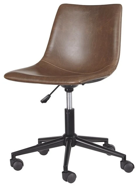 Ashley Furniture Industries Ashley Furniture Faux Leather Home Office Swivel Desk Chair In Brown 3 Ashley Furniture Industries Ashley Furniture Faux Leather Home Office Swivel Desk Chair In Brown