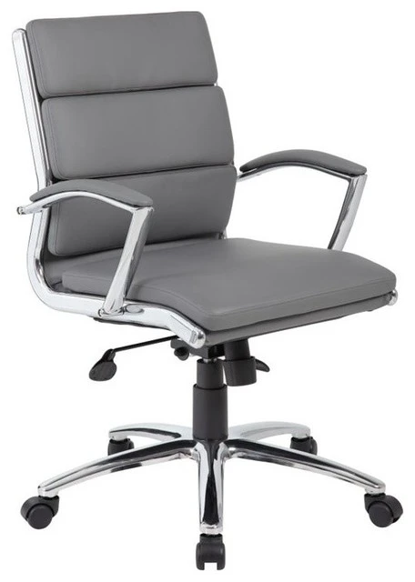 Boss Office Products Boss Office CaressoftPlus Executive Mid-Back Chair In Gray 3 Boss Office Products Boss Office CaressoftPlus Executive Mid-Back Chair In Gray