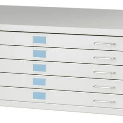 Safco Products Safco Facil 5-Drawer Flat File, Small, Light Gray, Medium