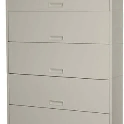 Datum Storage Solutions Stak-N-Lok 100 Series 7H Open Shelf, Receding Doors, 30", Legal Depth, Gray