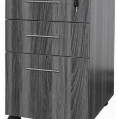 Mayline Medina Gray Laminate BBF Mobile Pedestal, 18"x15.5"x26.8"